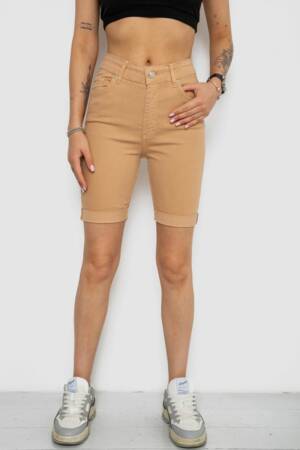 Шорти джинсові жіночі, колір бежевий, 182R1700