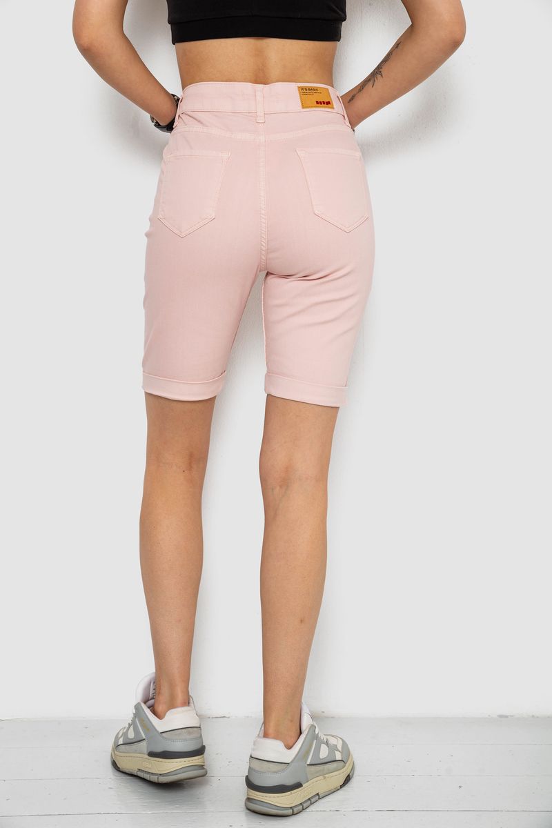 Шорти джинсові жіночі, колір рожевий, 182R1700 - Зображення 4