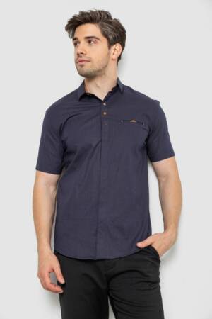 Сорочка чоловіча з принтом, колір темно-синій, 214R7125