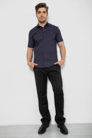 Сорочка чоловіча з принтом, колір темно-синій, 214R7125