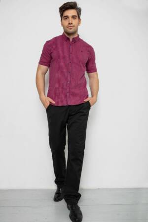 Сорочка чоловіча в клітинку, колір червоний, 214R827