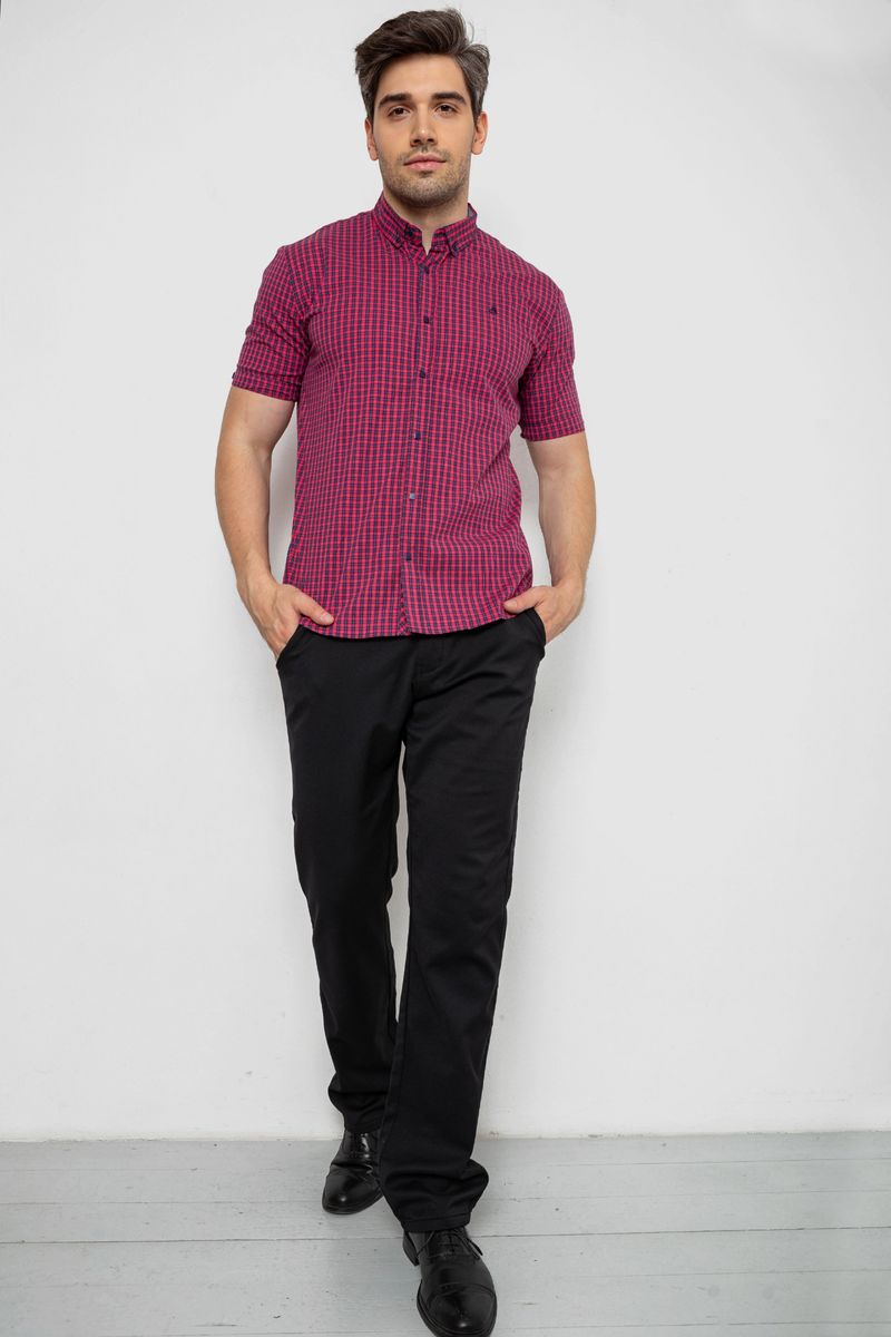 Сорочка чоловіча в клітинку, колір червоний, 214R827 - Зображення 2