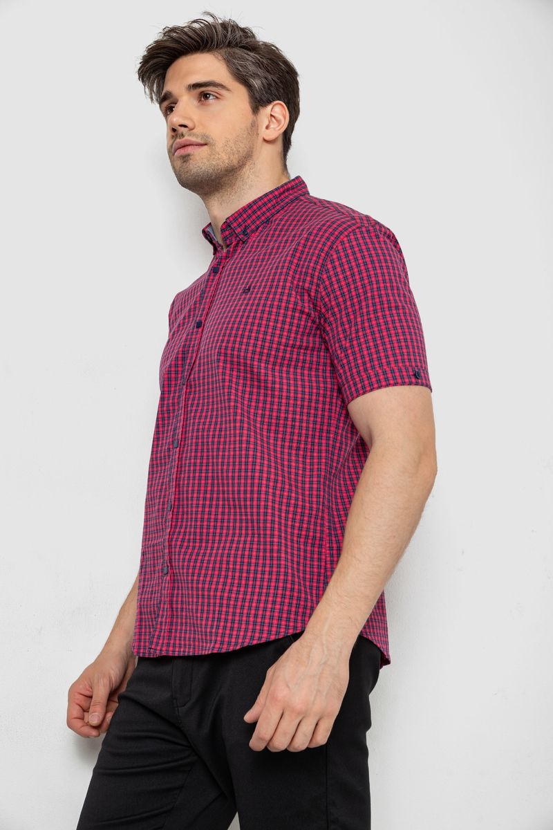 Сорочка чоловіча в клітинку, колір червоний, 214R827 - Зображення 3
