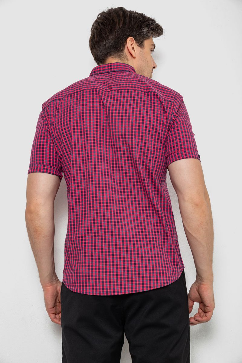 Сорочка чоловіча в клітинку, колір червоний, 214R827 - Зображення 4