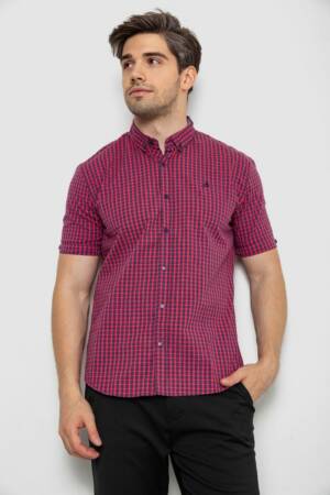 Сорочка чоловіча в клітинку, колір червоний, 214R827