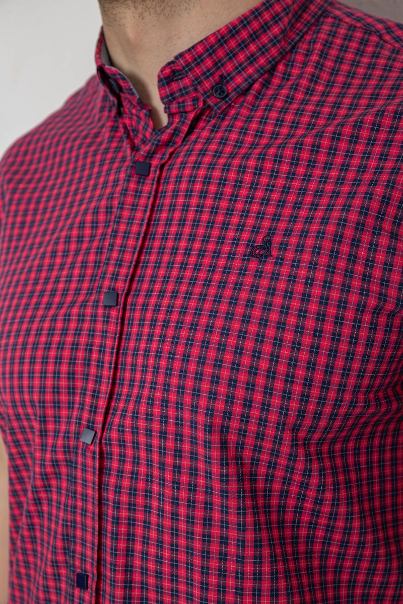 Сорочка чоловіча в клітинку, колір червоний, 214R827 - Зображення 5