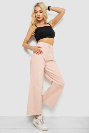 Джинси жіночі, колір пудровий, 250R1890