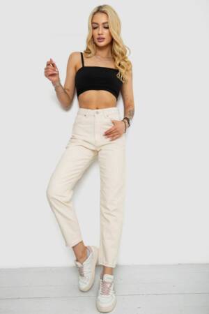 Джинси жіночі Mom’s, колір бежевий, 182R2460