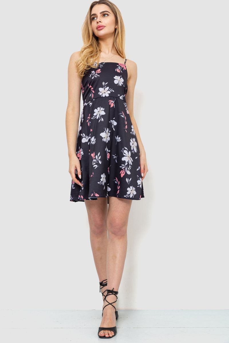 Сарафан з принтом, колір чорно-сірий, 129R1056