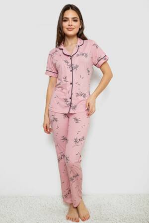 Жіноча піжама з принтом, колір рожевий, 243R7148
