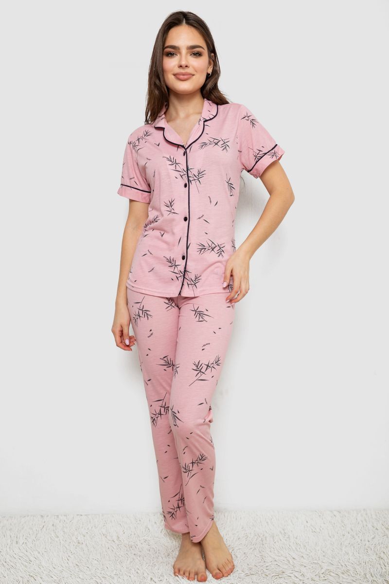 Жіноча піжама з принтом, колір рожевий, 243R7148
