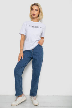 Футболка жіноча з принтом, колір біло-чорний, 238R57399