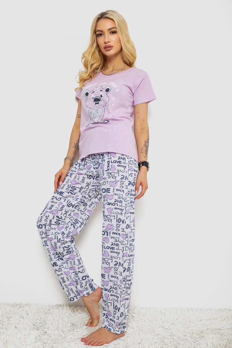 Піжама жіноча з принтом, колір бузковий, 243R2525 - Зображення 3