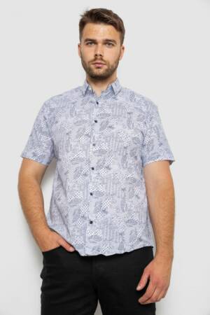 Сорочка чоловіча з принтом, колір білий, 214R7331