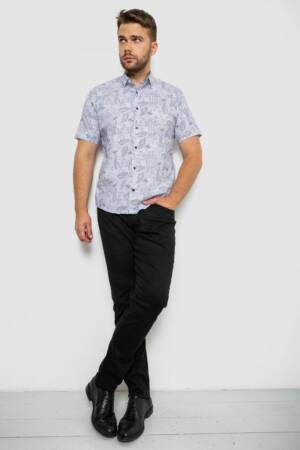 Сорочка чоловіча з принтом, колір білий, 214R7331