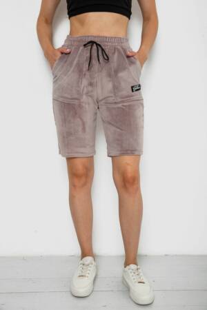 Шорти жіночі  велюрові, колір мокко, 238R58169-1