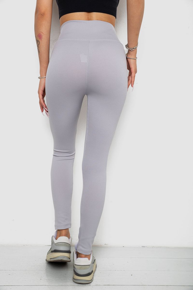 Лосини однотонні в рубчик, колір сірий, 238R606 - Зображення 4