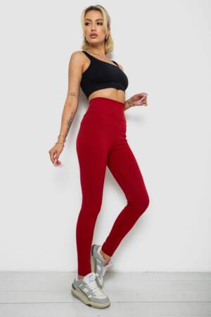 Лосини однотонні в рубчик, колір бордовий, 238R606