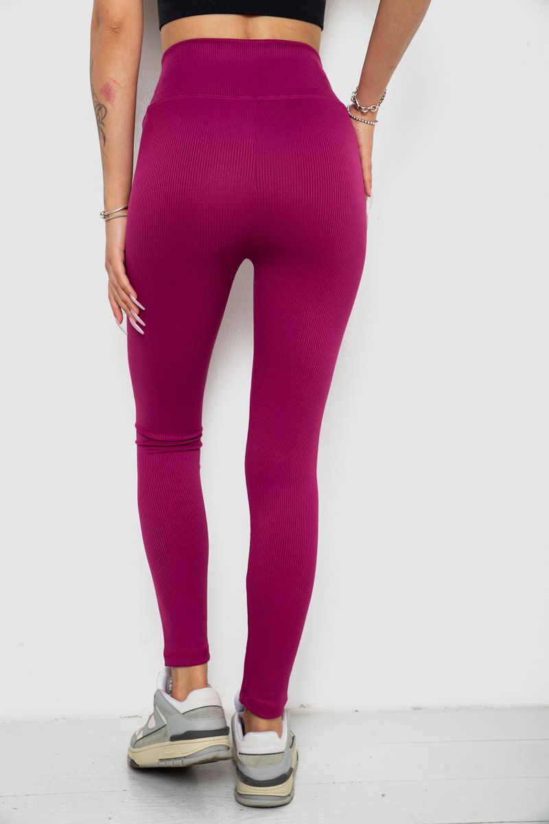 Лосини однотонні в рубчик, колір фуксія, 238R606 - Зображення 4