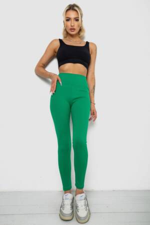 Лосини однотонні в рубчик, колір зелений, 238R606