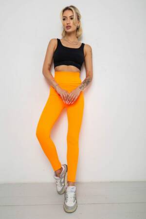 Лосини однотонні в рубчик, колір помаранчевий, 238R606