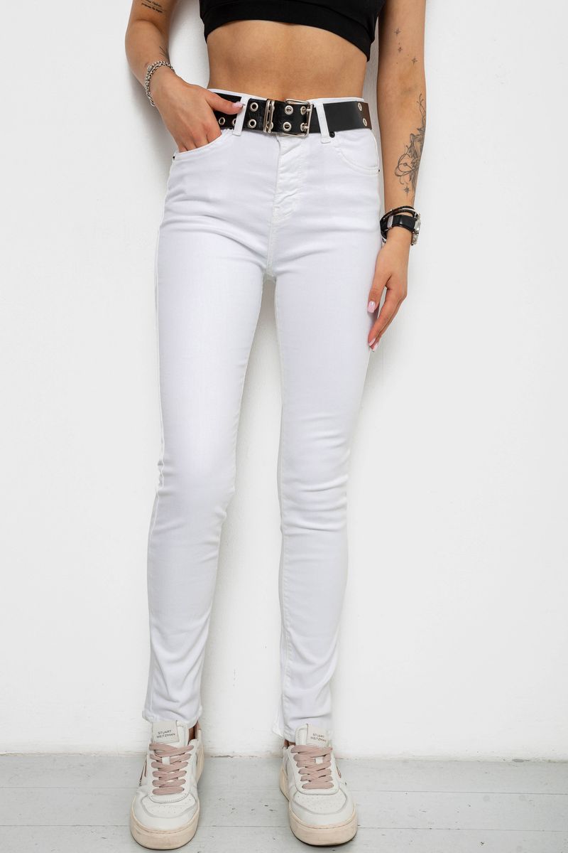 Джинси жіночі, колір білий, 182R00299