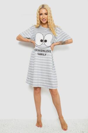 Нічна сорочка, колір сіро-білий, 238R335
