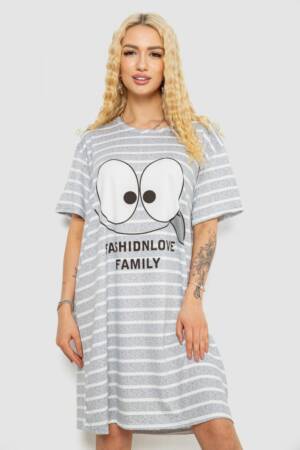 Нічна сорочка, колір сіро-білий, 238R335