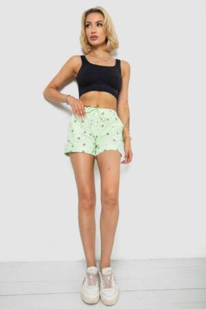 Шорти жіночі з принтом, колір салатовий, 238R7164