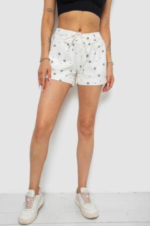 Шорти жіночі з принтом, колір молочний, 238R7164