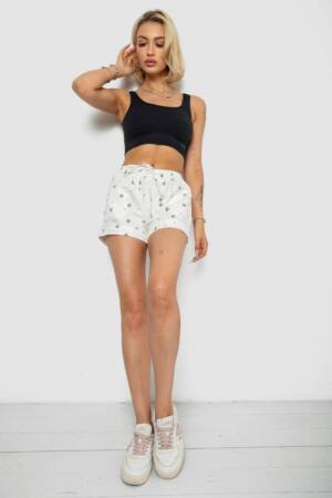 Шорти жіночі з принтом, колір молочний, 238R7164