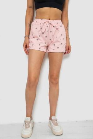 Шорти жіночі з принтом, колір пудровий, 238R7164