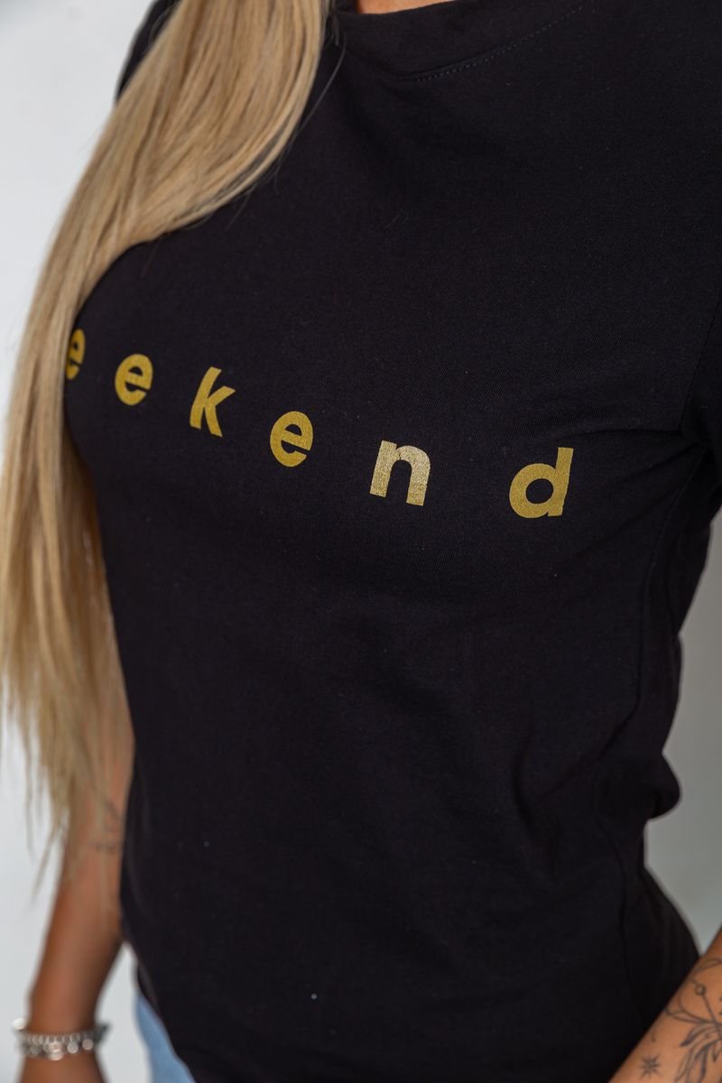 Футболка жіноча з принтом, колір чорний, 238R57378 - Зображення 5