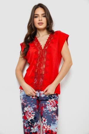 Піжама жіноча, колір червоний, 243R1484-031