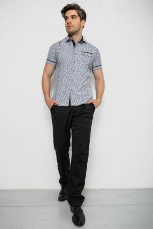 Сорочка чоловіча з коротким рукавом, колір чорний, 214RG601