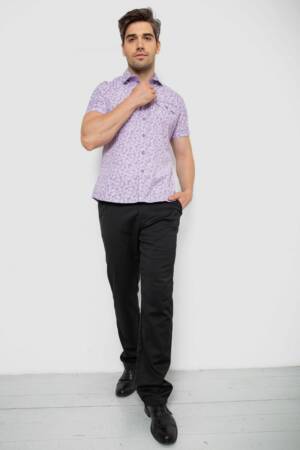 Сорочка чоловіча з коротким рукавом, колір бузковий, 214RG601