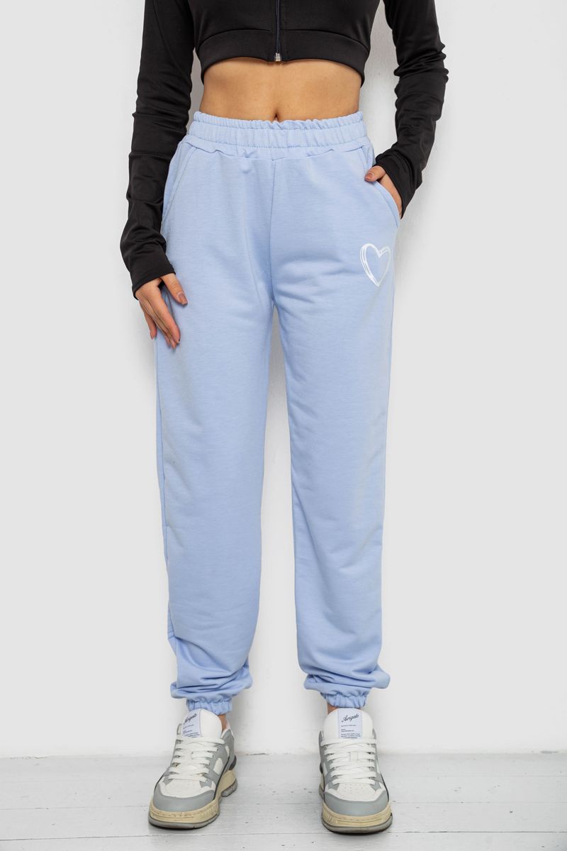 Спортивні штани жіночі, колір світло-блакитний, 238R324