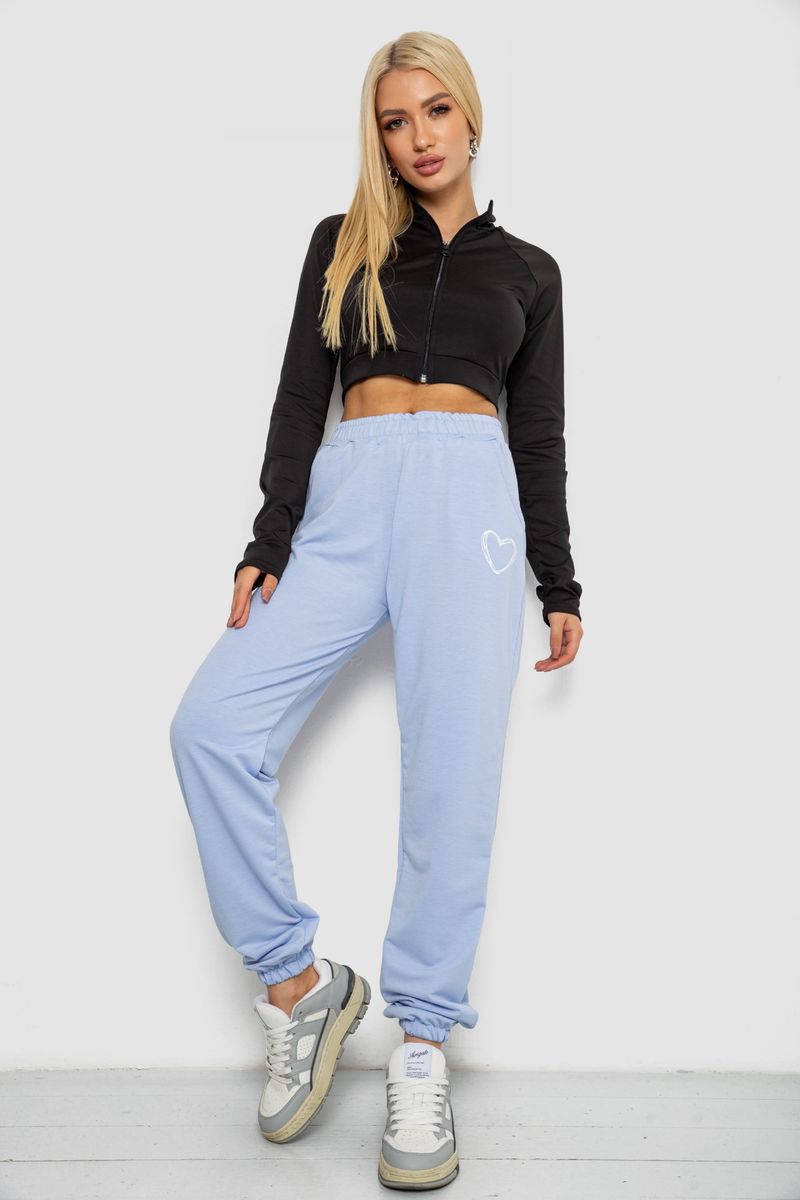 Спортивні штани жіночі, колір світло-блакитний, 238R324