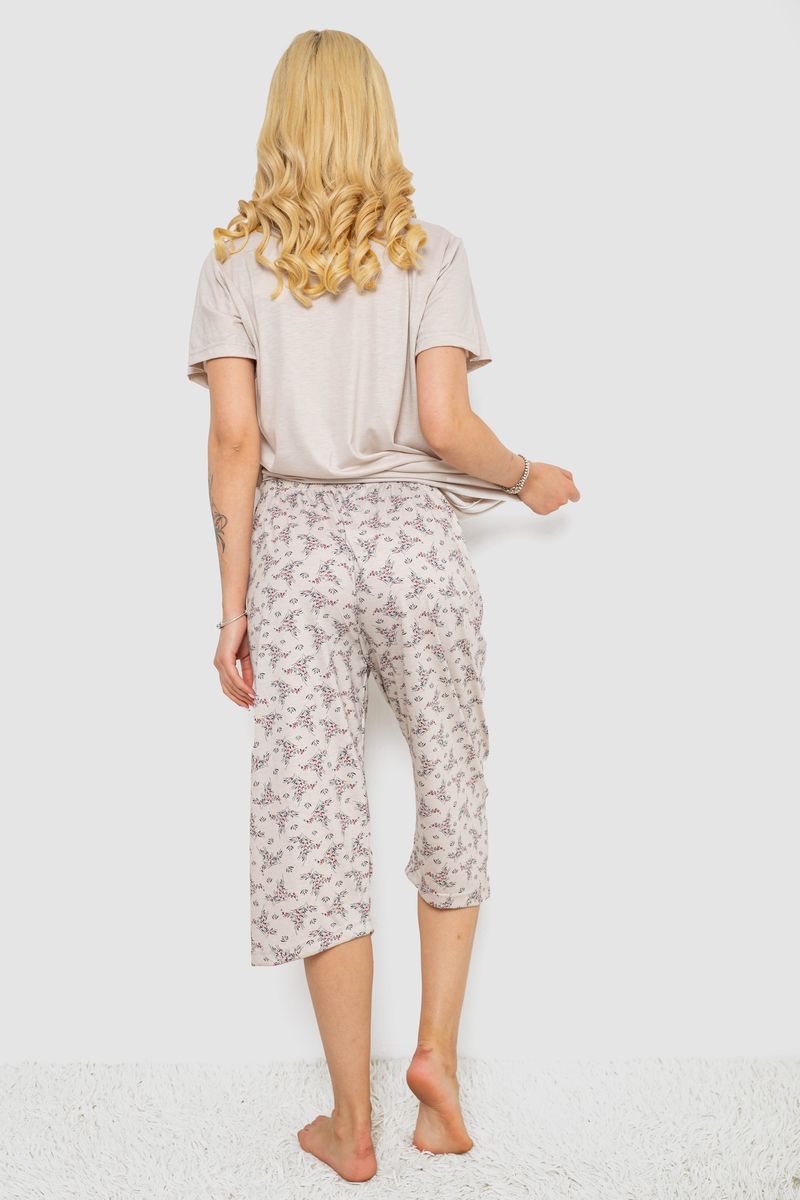 Піжама жіноча з принтом, колір бежевий, 243R6967 - Зображення 4