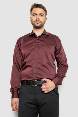 Сорочка чоловіча, колір бордовий, 214R3060