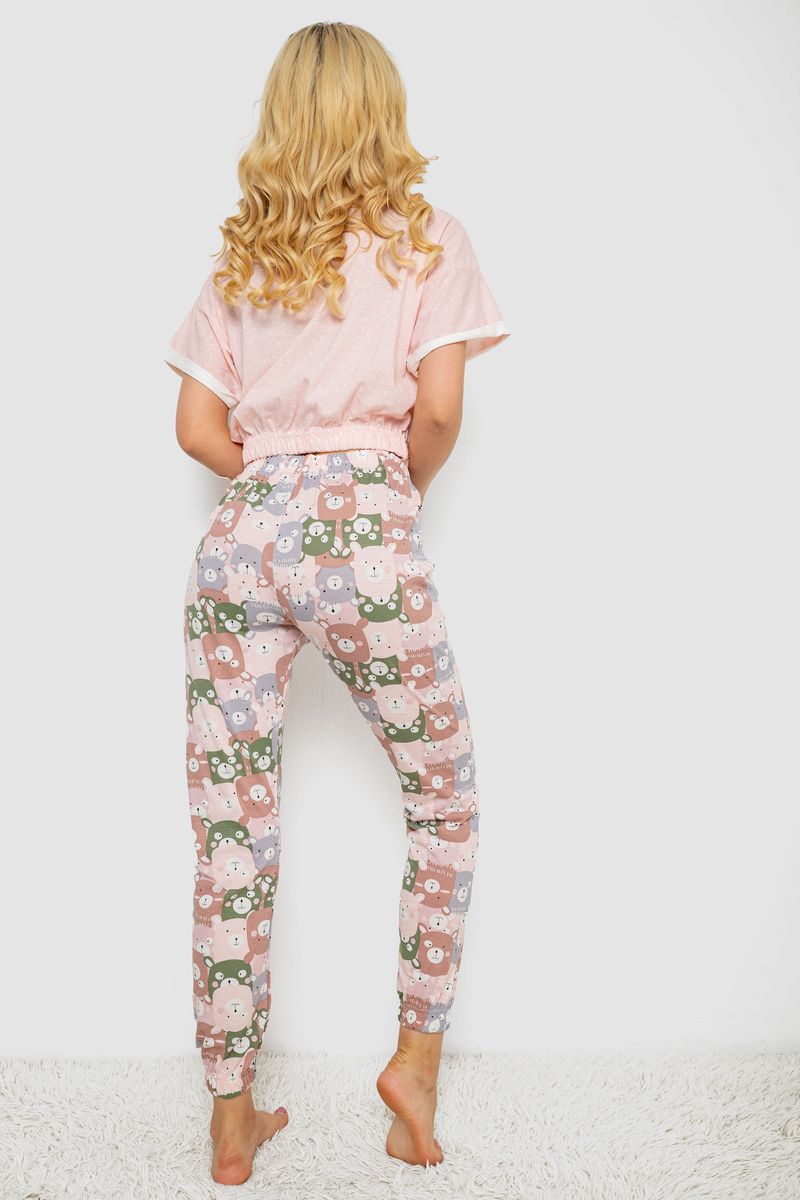 Піжама жіноча з принтом, колір рожевий, 243R15204 - Зображення 4