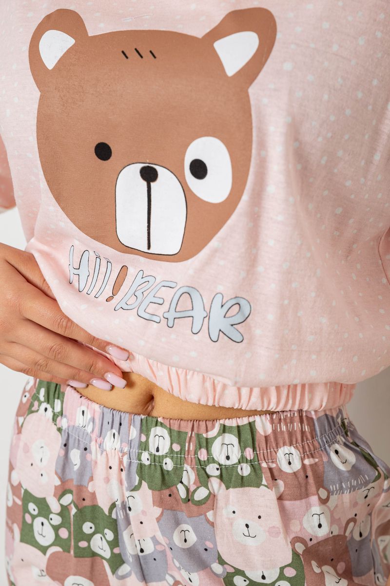 Піжама жіноча з принтом, колір рожевий, 243R15204 - Зображення 5