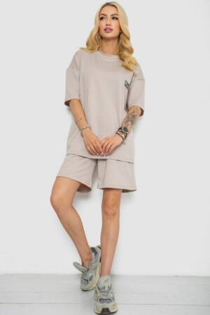 Костюм жіночий повсякденний, колір бежевий, 241R5004