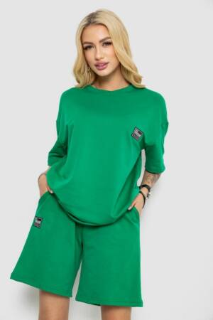 Костюм жіночий повсякденний, колір зелений, 241R5004