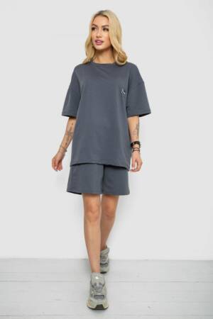 Костюм жіночий повсякденний, колір сірий, 241R5004