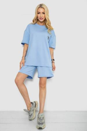 Костюм жіночий повсякденний, колір блакитний, 241R5004