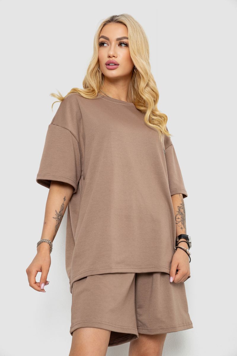 Костюм жіночий повсякденний, колір темно-бежевий, 241R5004 - Зображення 3