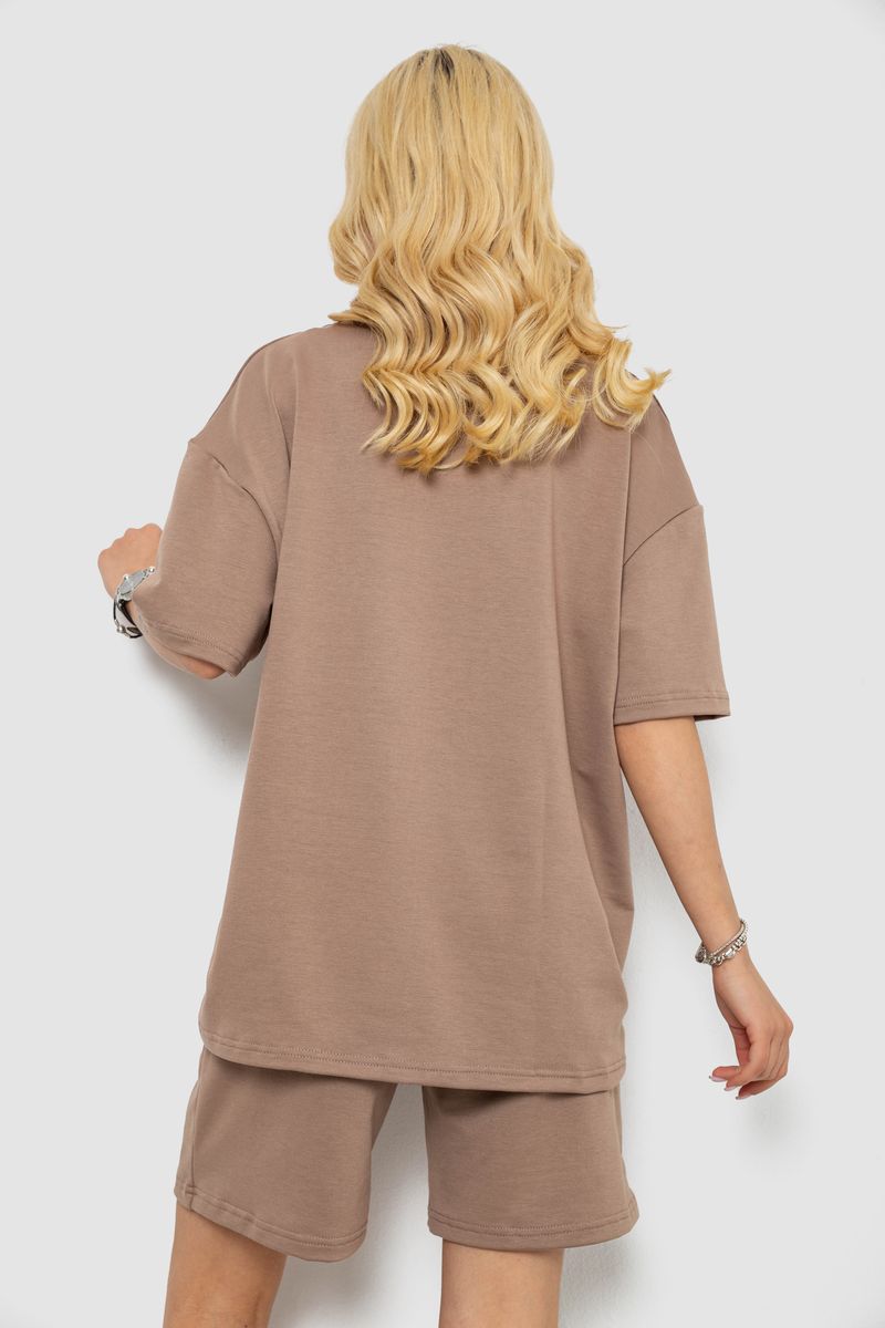 Костюм жіночий повсякденний, колір темно-бежевий, 241R5004 - Зображення 4