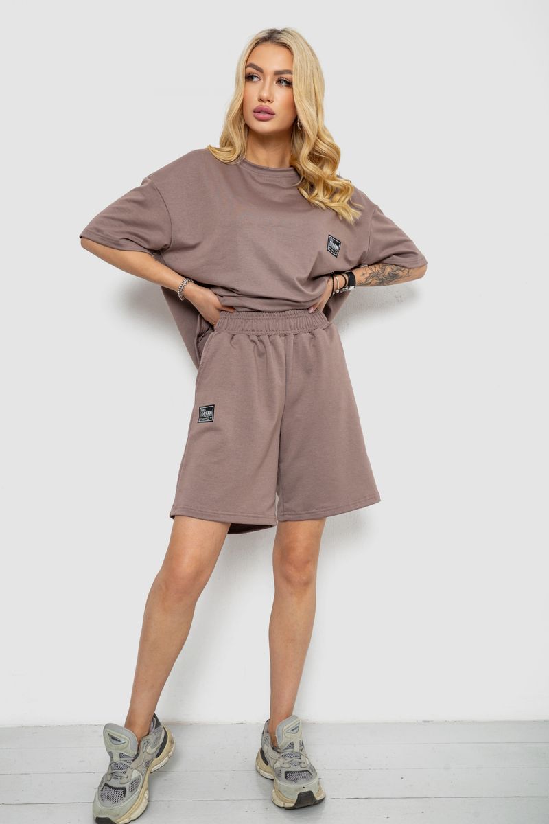 Костюм жіночий повсякденний, колір мокко, 241R5004 - Зображення 2