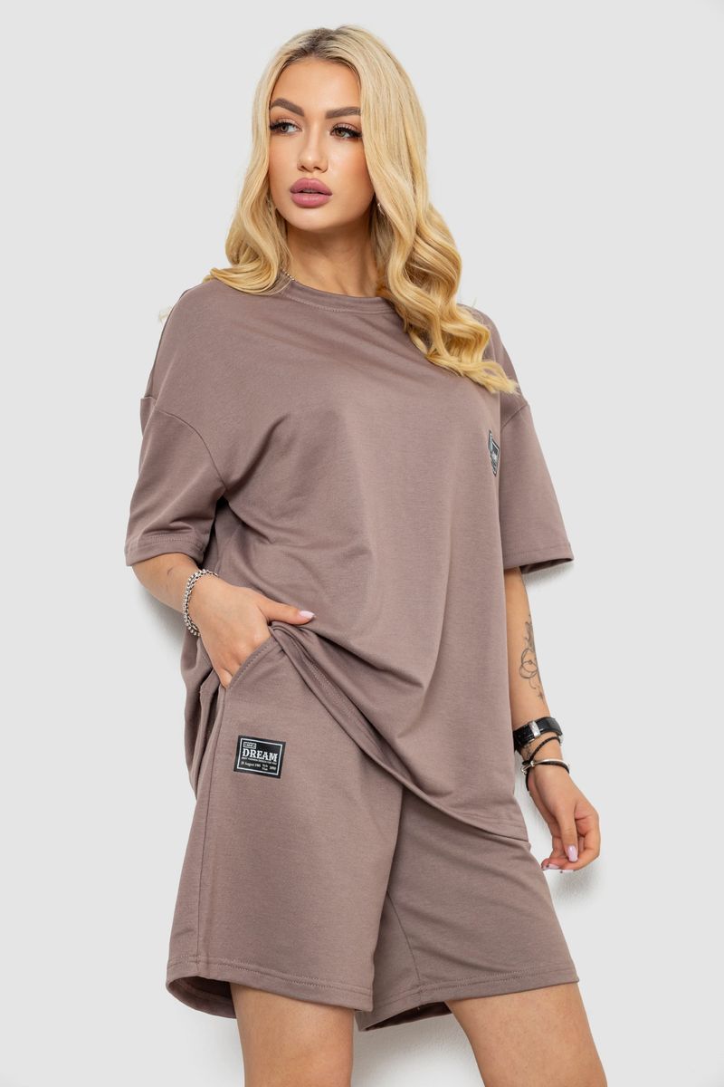 Костюм жіночий повсякденний, колір мокко, 241R5004 - Зображення 3